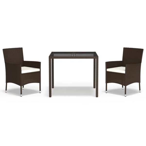 vidaXL Garden Dining Set Brown, Cream White