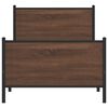 vidaXL Bed Frame Brown Oak Steel, Engineered Wood Small Single Bed Frame