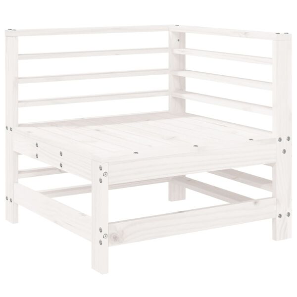 vidaXL Garden Lounge Set White Solid pine wood Large Modular