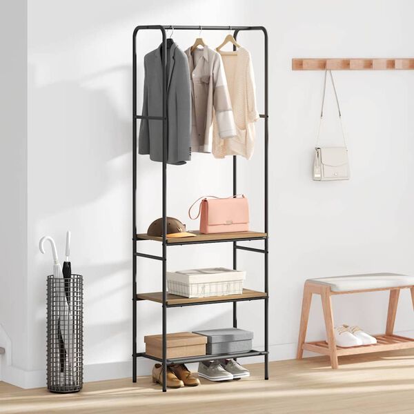 vidaXL Clothes Rack with Shelves Other artisan oak 60 x 30 x 171 cm