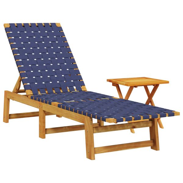 vidaXL Sun Lounger Dark blue and brown