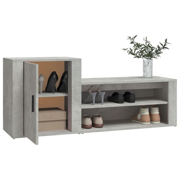 vidaXL Shoe Cabinet Concrete Gray Engineered Wood Medium Shoe Cabinet