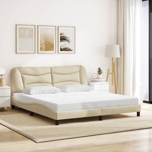 vidaXL Bed Frame Cream