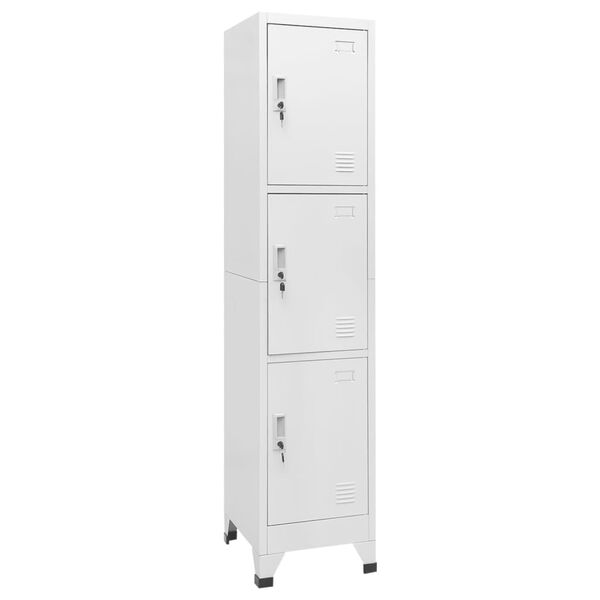 vidaXL Locker Cabinet Gray Steel 70.9 in Locker Cabinet Rectangular