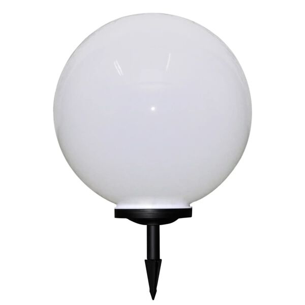 vidaXL Garden Lamp Set of 2 White glossy ball, black tube