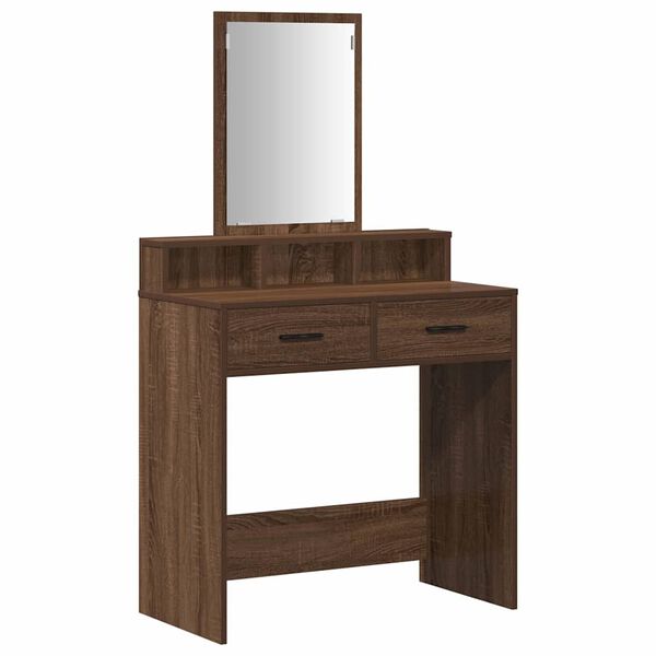 vidaXL Dressing Table with Drawer Brown Oak 31.10 x 16.14 x 55.12 in