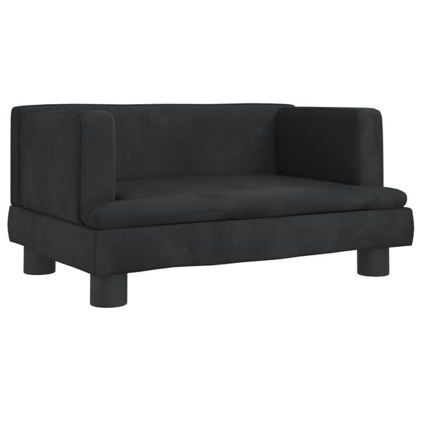 vidaXL Kids Sofa Black Velvet, Pine Wood, Foam Mini Durable Kids Sofa