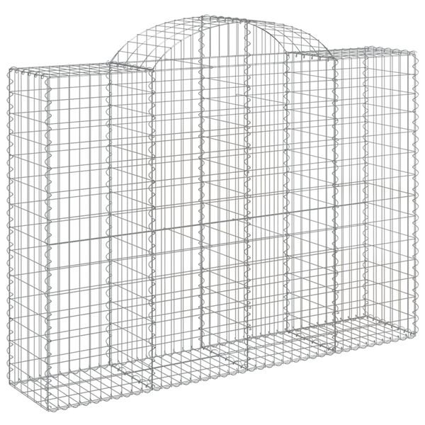 vidaXL Gabion Basket Set of 5 Silver Galvanized Iron Large Durable