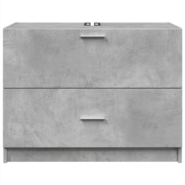vidaXL Sink Cabinet Concrete Grey Engineered Wood 30.7x14.6x23.2 in