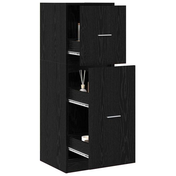 vidaXL Apothecary Cabinet Black oak 40 x 41 x 118 cm Engineered wood