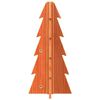 vidaXL Wooden Christmas Tree Wax Brown Solid Pinewood Small
