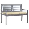 vidaXL Bench Grey Solid eucalyptus wood Medium Ergonomic Bench