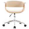 vidaXL Office Chair Cream Faux leather, bent wood, metal Standard