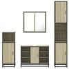 vidaXL Bathroom Furniture Set Sonoma Oak Engineered Wood, Metal Large