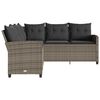 vidaXL Couch Sofa Grey PE rattan Five Seater Removable Covers
