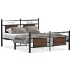 vidaXL Bed Frame Smoked oak Engineered wood and steel Full Bed Frame