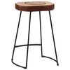 vidaXL Bar Stool Set of 2 Dark Brown Metal Medium Industrial