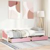 vidaXL Day Bed White and Pink Solid Pine Wood, Engineered Wood