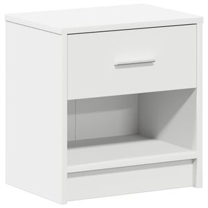 vidaXL Bedside Cabinet White Engineered wood Medium Bedside Cabinet