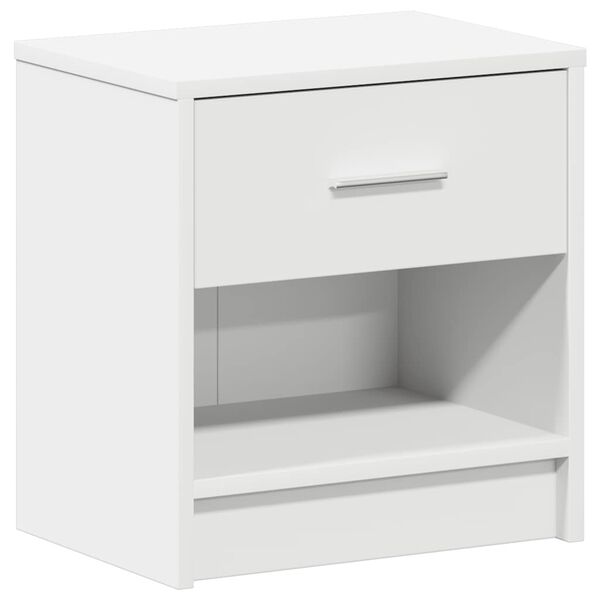 vidaXL Bedside Cabinet White Engineered wood Medium Bedside Cabinet