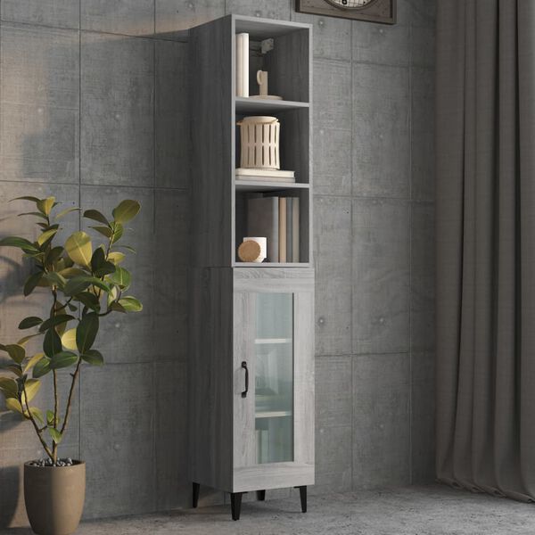 vidaXL Wall Cabinet Grey Sonoma Engineered wood 12.8x13.6x35.4 in