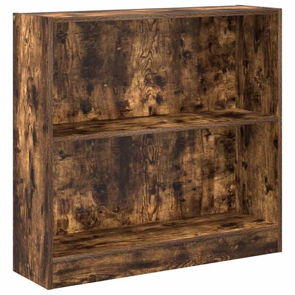 vidaXL Bookcase Smoked Oak Engineered Wood Medium Bookcase Rectangular