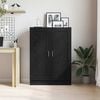 vidaXL Book Cabinet Black Oak 32.48 x 12.01 x 45.28 in Engineered Wood