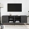 vidaXL TV Cabinet Set of 2 Black Steel Small TV Cabinet Rectangular