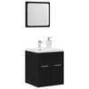 vidaXL Bathroom Furniture Set Black Oak Engineered Wood, Glass Compact