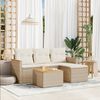vidaXL Garden Sofa Set Beige Polyethylene (PE) rattan Large Modular