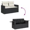 vidaXL Garden Sofa Set Black PE Rattan Large Foldable Garden Sofa Set