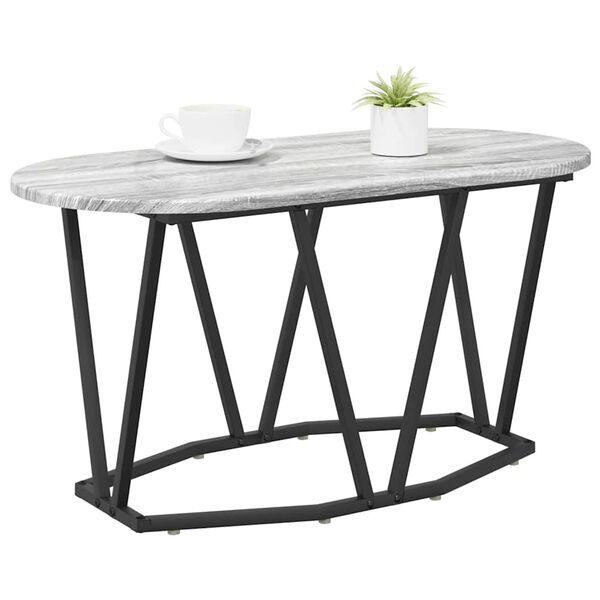 vidaXL Coffee Table Gray 80 x 40 x 40.5 cm Engineered Wood and Metal