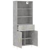 vidaXL Highboard Concrete grey Engineered wood, Metal Tall Highboard