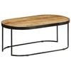 vidaXL Coffee Table Oval Solid Rough Mango Wood and Steel 39.4"