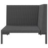 vidaXL Garden Sofa Dark gray, Black