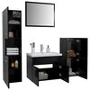 vidaXL Bathroom Furniture Set Black, White Engineered wood, ceramic, acrylic
