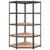 vidaXL 5-Layer Corner Shelf Anthracite Steel&Engineered Wood