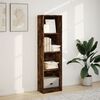 vidaXL Bookcase Smoked Oak Engineered Wood Medium Bookcase Rectangular