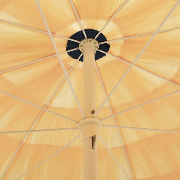 vidaXL Beach Parasol Natural Polypropylene, Polyester, Powder-Coated Steel