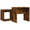 vidaXL Nesting Coffee Table Smoked Oak Engineered Wood Compact Stackable