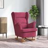 vidaXL Rocking Chair Wine Red Velvet, rubber wood Standard Rocking Chair
