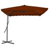 vidaXL Garden Parasol Terracotta Polyester 98.4x98.4 in Rotatable