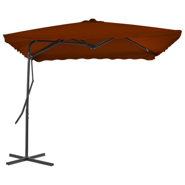 vidaXL Garden Parasol Terracotta Polyester 98.4x98.4 in Rotatable