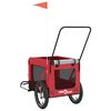 vidaXL Pet Bike Trailer Red and Black Oxford Fabric and Iron