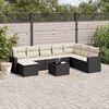 vidaXL Garden Sofa Set Black PE rattan, powder-coated steel, tempered glass