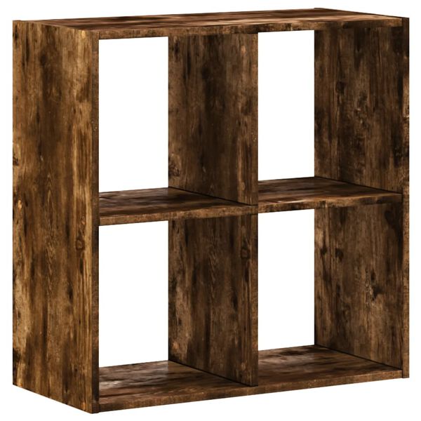 vidaXL Bookcase Smoked oak Engineered wood Medium Bookcase Rectangular