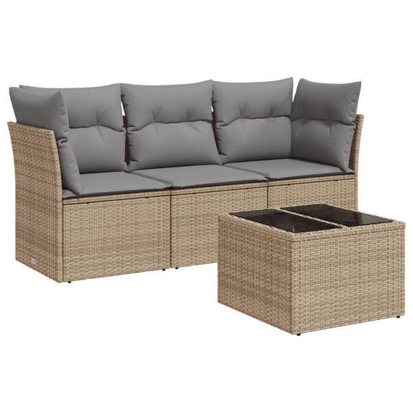 vidaXL Garden Sofa Set Beige and Light Grey