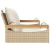 vidaXL Swing Bench with Cushions Beige 42.9x24.4x15.7" Poly Rattan