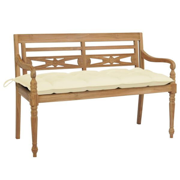 vidaXL Bench Natural wood Solid teak wood 47.2 in Durable