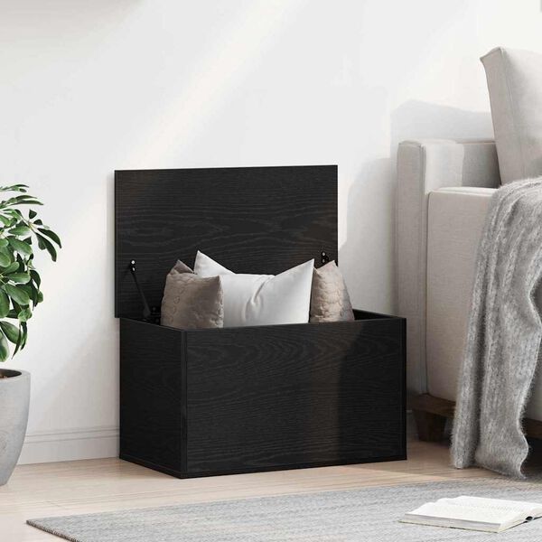 vidaXL Storage Box Black Oak 23.62 x 13.78 x 13.78 in Engineered Wood